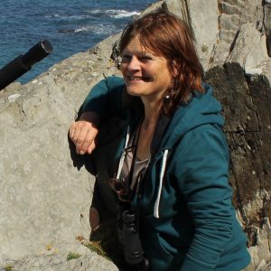 Jo & camera on location near Mortehoe sq